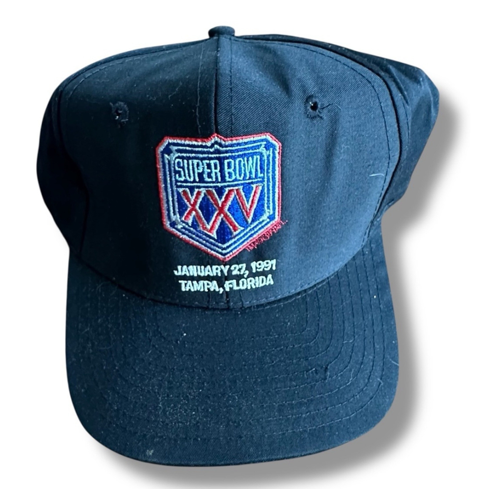 Vintage 1991 Super Bowl XXV Anniversary black Snapback Hat